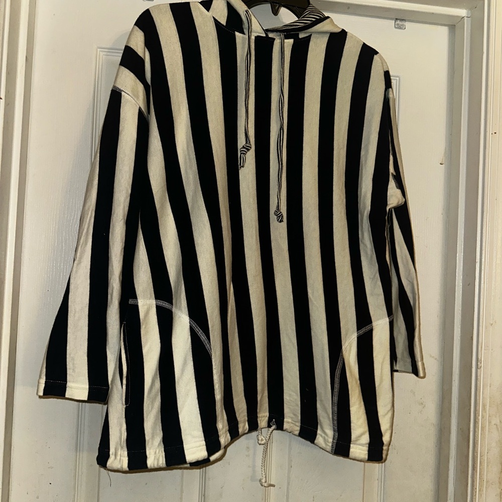 Striped Navy and White Women's Hoodie